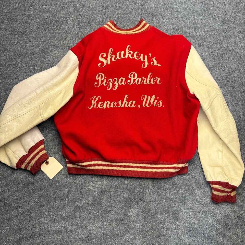 Vtg 1960s BUTWIN Shakey's Pizza Parlor Chainstitch Letterman Varsity Jacket
